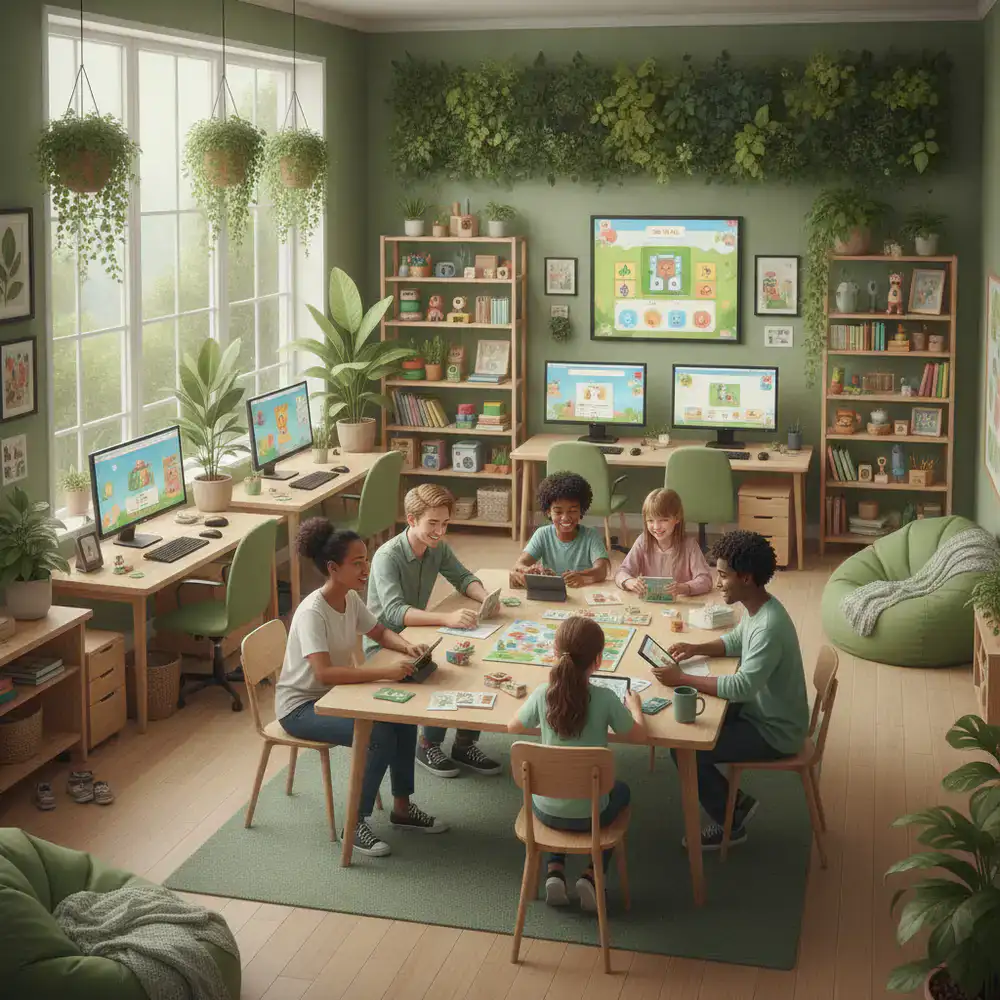 Ilustração do estúdio focado em jogos educativos