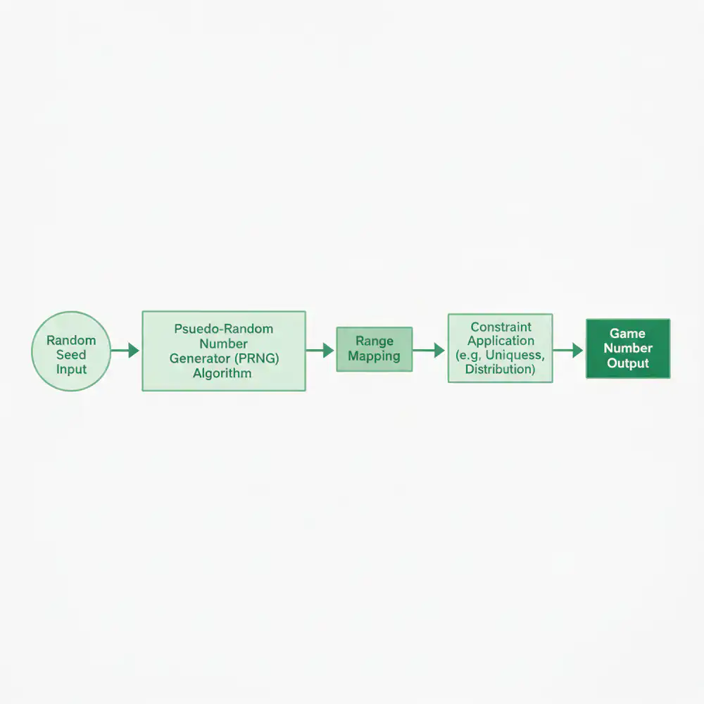 Diagrama de blocos mostrando a geração lógica de números no jogo