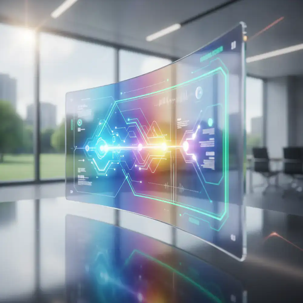 Interface final com cores vibrantes e acentos verdes, totalmente polida