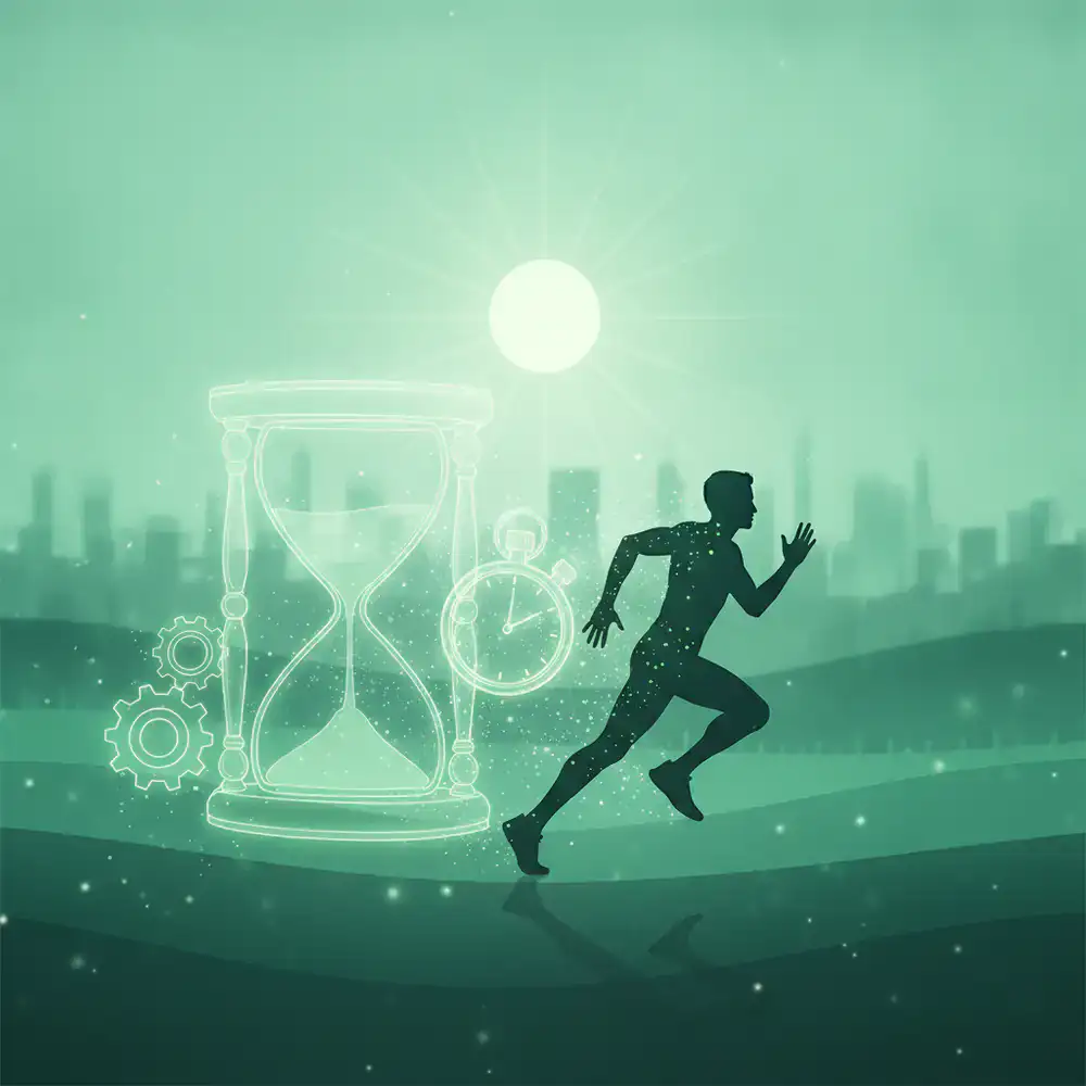 Ilustração silhueta do modo contra o tempo
